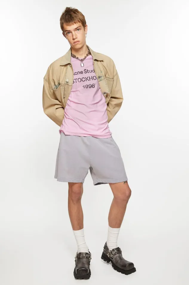 Women Cotton Shorts Dusty Purple Acne Studios Shorts