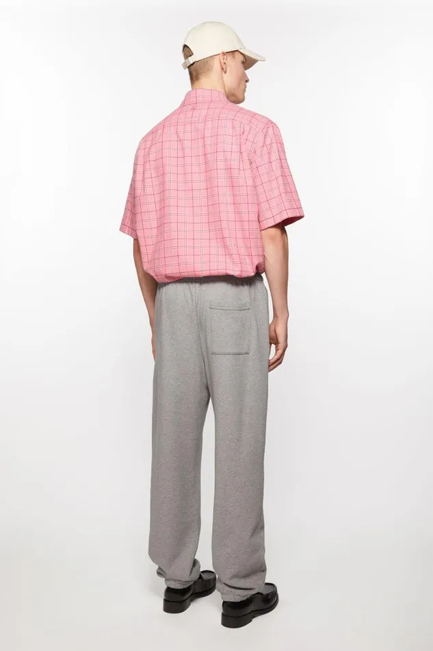 Women Cotton Sweatpants Light Grey Melange Acne Studios Trousers