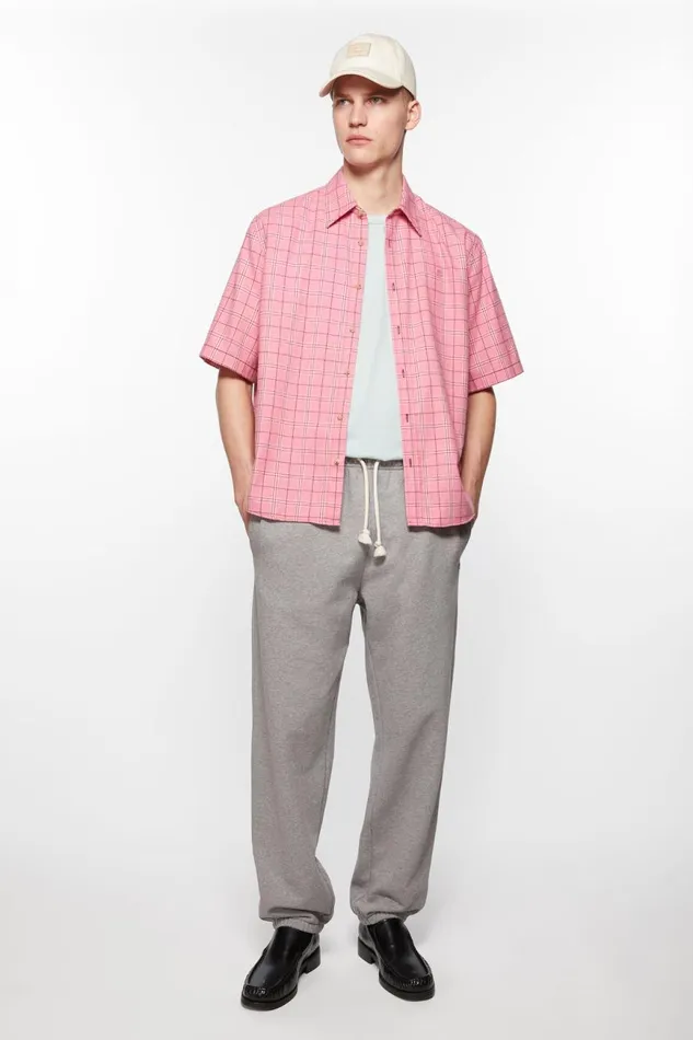 Women Cotton Sweatpants Light Grey Melange Acne Studios Trousers