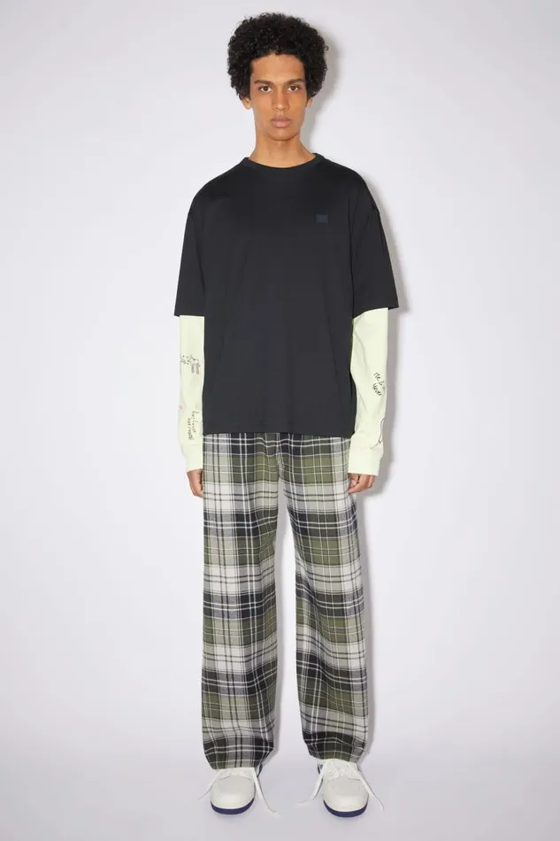 Women Crew Neck Tshirt Relaxed Fit Black Acne Studios Tshirts