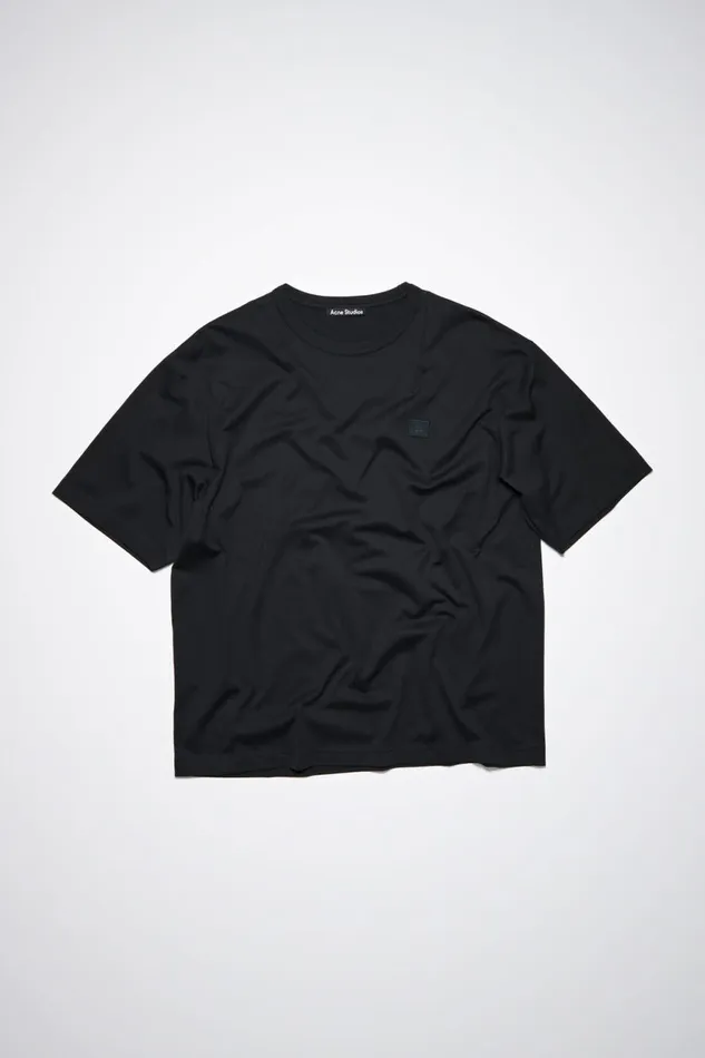 Women Crew Neck Tshirt Relaxed Fit Black Acne Studios Tshirts