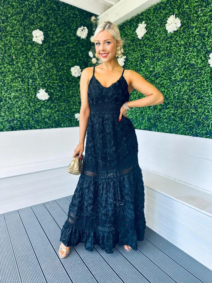 Women Day Dress Canella Lane Esmeralda Occasion Maxi Dress Black