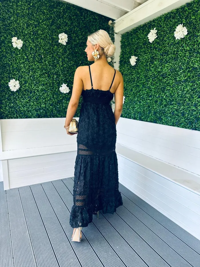 Women Day Dress Canella Lane Esmeralda Occasion Maxi Dress Black