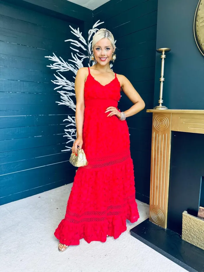 Women Day Dress Canella Lane Esmeralda Occasion Maxi Dress Red