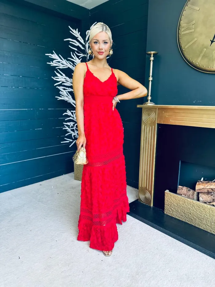 Women Day Dress Canella Lane Esmeralda Occasion Maxi Dress Red
