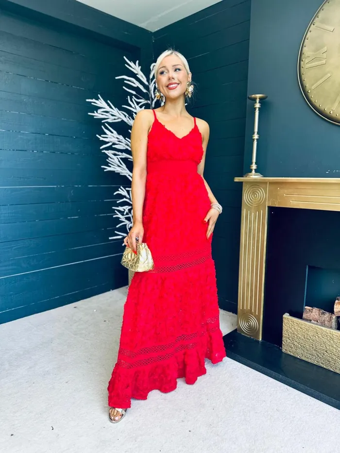 Women Day Dress Canella Lane Esmeralda Occasion Maxi Dress Red