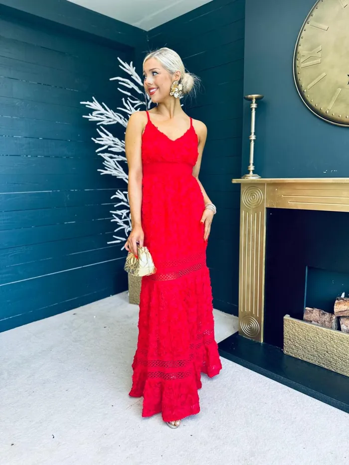 Women Day Dress Canella Lane Esmeralda Occasion Maxi Dress Red