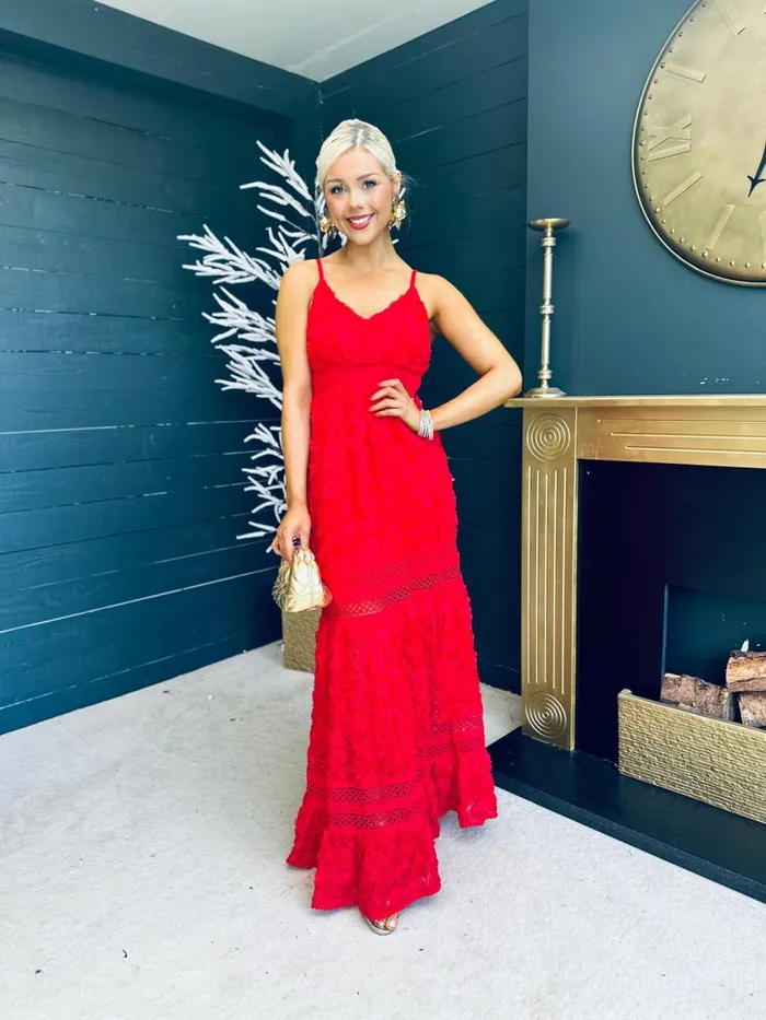 Women Day Dress Canella Lane Esmeralda Occasion Maxi Dress Red