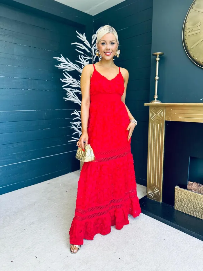 Women Day Dress Canella Lane Esmeralda Occasion Maxi Dress Red