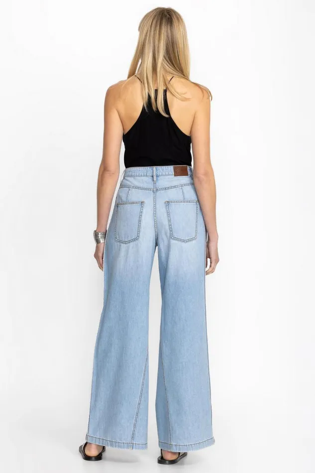 Women Denim Johnny Was MELANIE BLANKET STITCH WIDE LEG JEAN Light Wash Women Denim Johnny Was MELANIE BLANKET STITCH WIDE LEG JEAN Light Wash