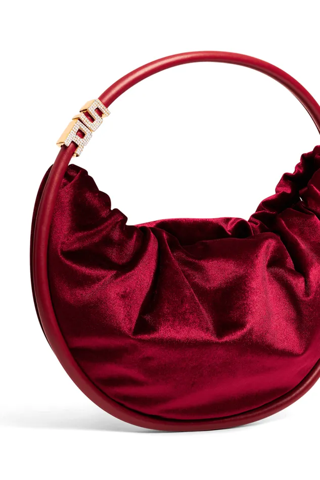 Women Domino Medium Velvet Bag Claret Red Sonia Rykiel Le Domino
