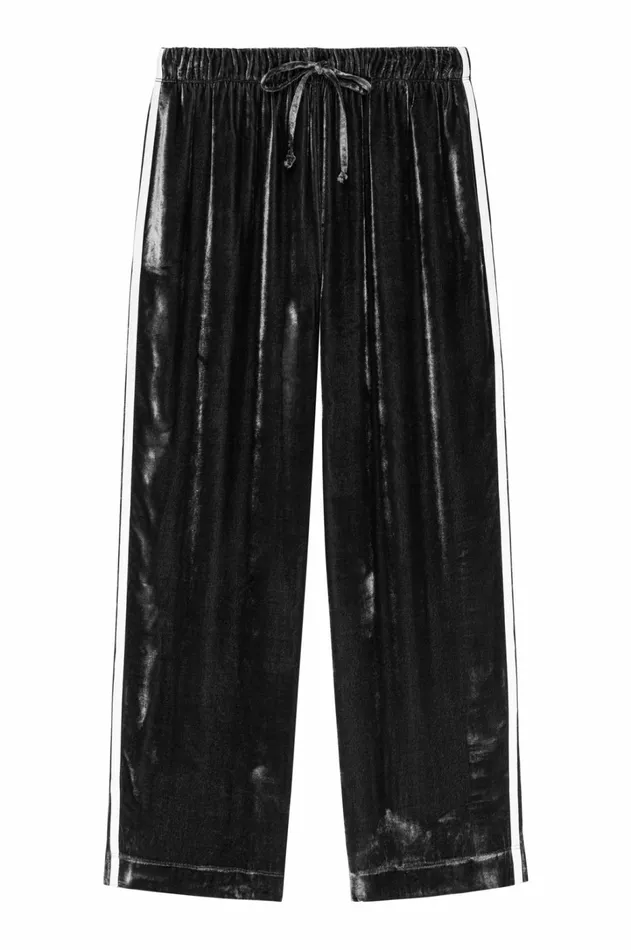 Women DONNI Bottoms The Velvet Stripe Crop Pant