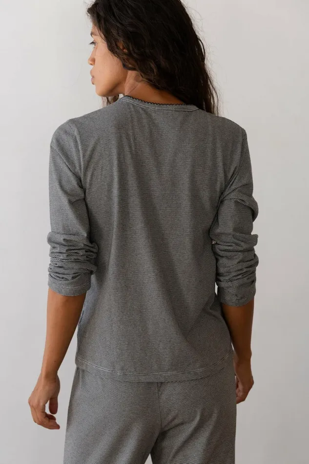 Women DONNI Tops The Jersey Stripe Long Sleeve
