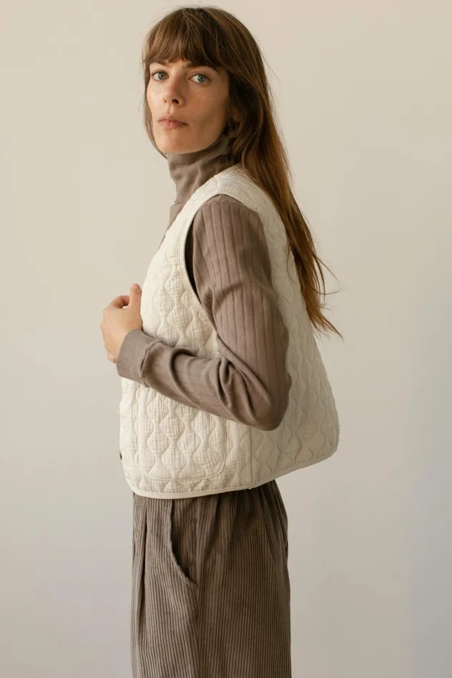 Women DONNI Tops The Quilted Vest