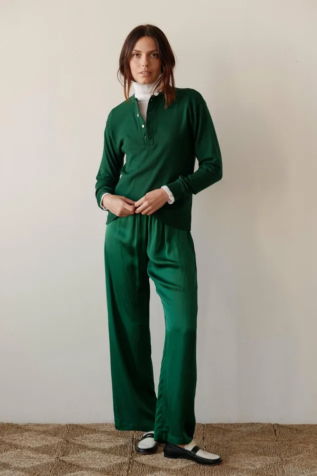 Women DONNI Tops The Scallop Henley Vert