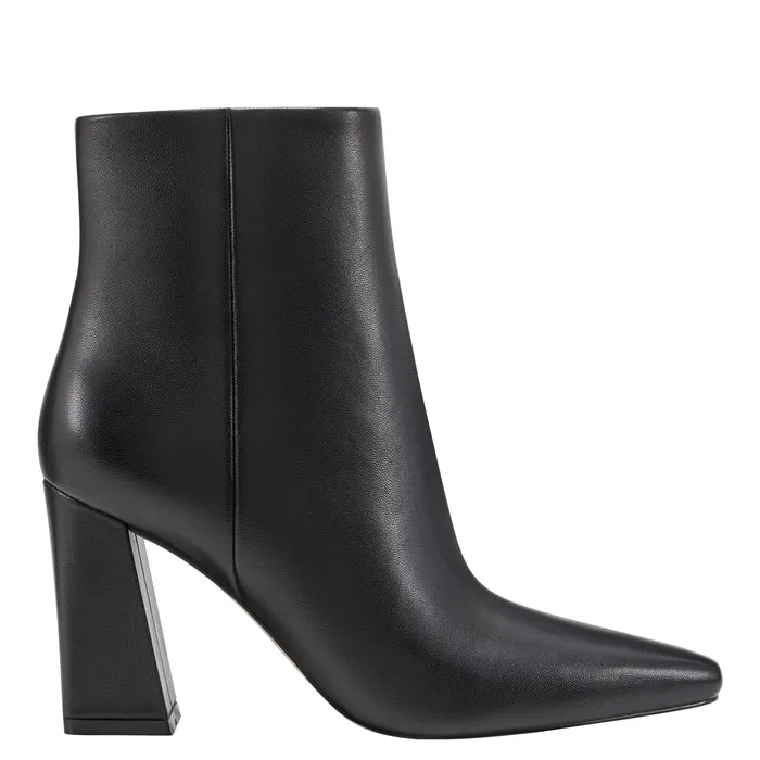 Women Dress Boots Marc Fisher Yanara Heeled Bootie Black Leather