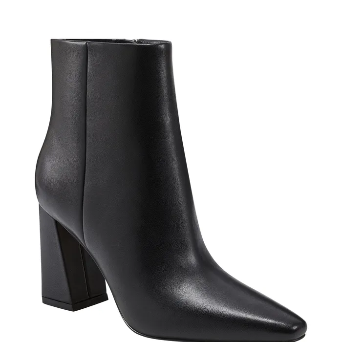 Women Dress Boots Marc Fisher Yanara Heeled Bootie Black Leather