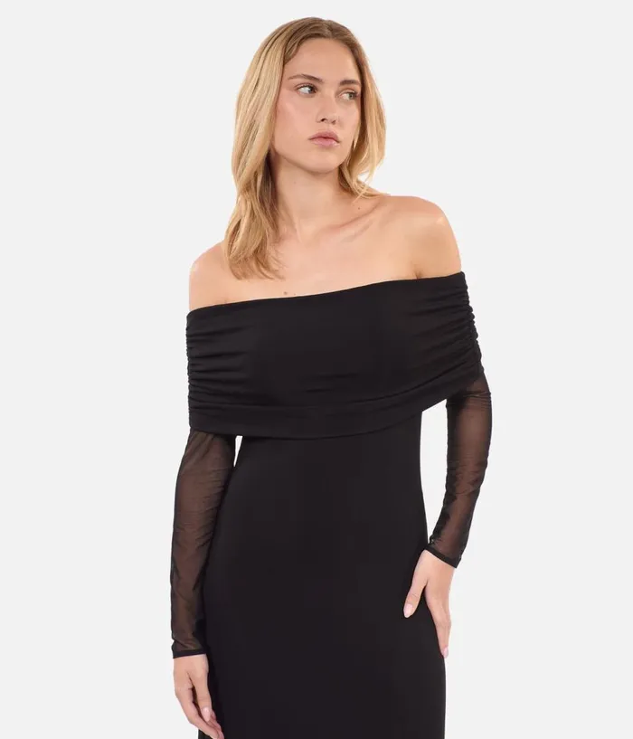 Women Dresses and Jumpsuits THE KOOPLES Black Long Jersey Dress Women Dresses and Jumpsuits THE KOOPLES Black Long Jersey Dress