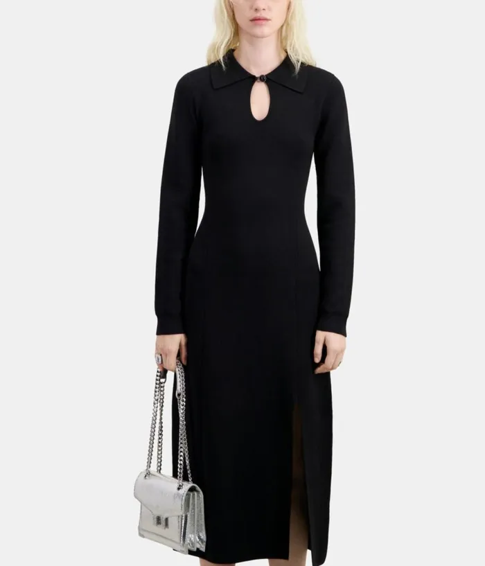 Women Dresses and Jumpsuits THE KOOPLES Long Black Knit Dress Women Dresses and Jumpsuits THE KOOPLES Long Black Knit Dress