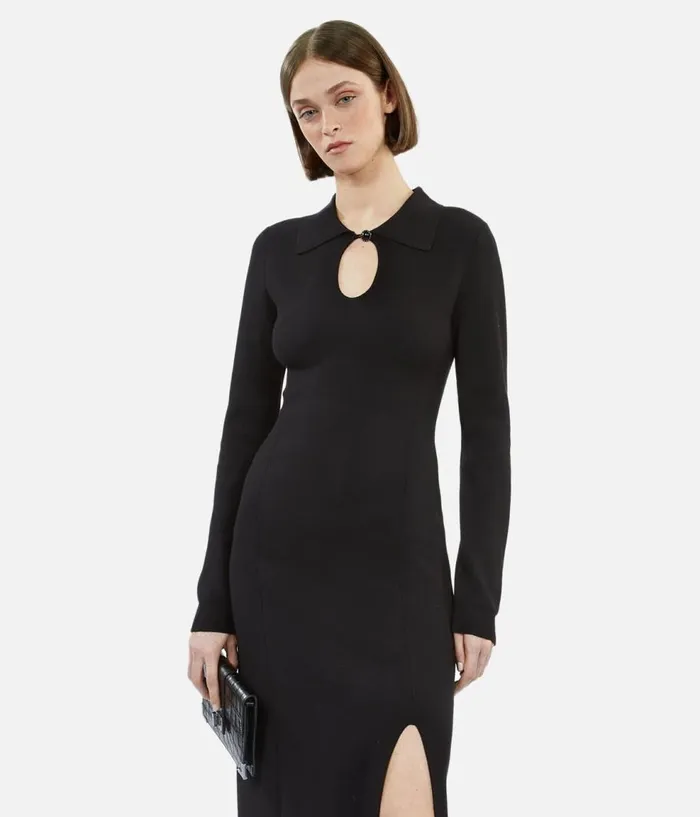 Women Dresses and Jumpsuits THE KOOPLES Long Black Knit Dress Women Dresses and Jumpsuits THE KOOPLES Long Black Knit Dress