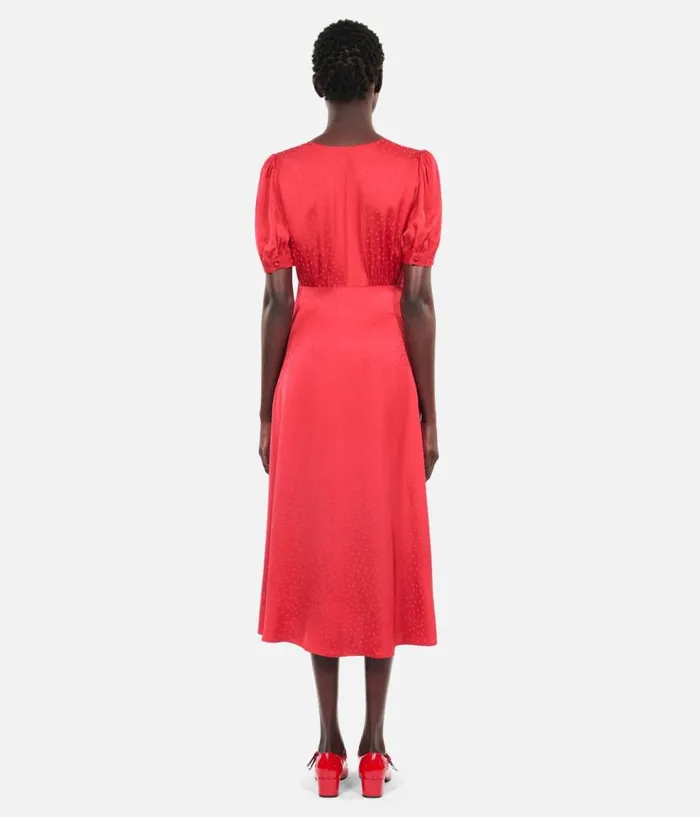 Women Dresses and Jumpsuits THE KOOPLES Red Long Dress With Buttoning Women Dresses and Jumpsuits THE KOOPLES Red Long Dress With Buttoning
