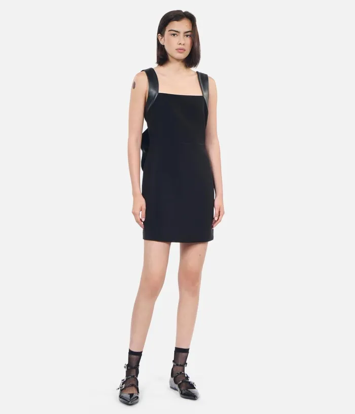 Women Dresses and Jumpsuits THE KOOPLES Short Black Dress With Bow Back