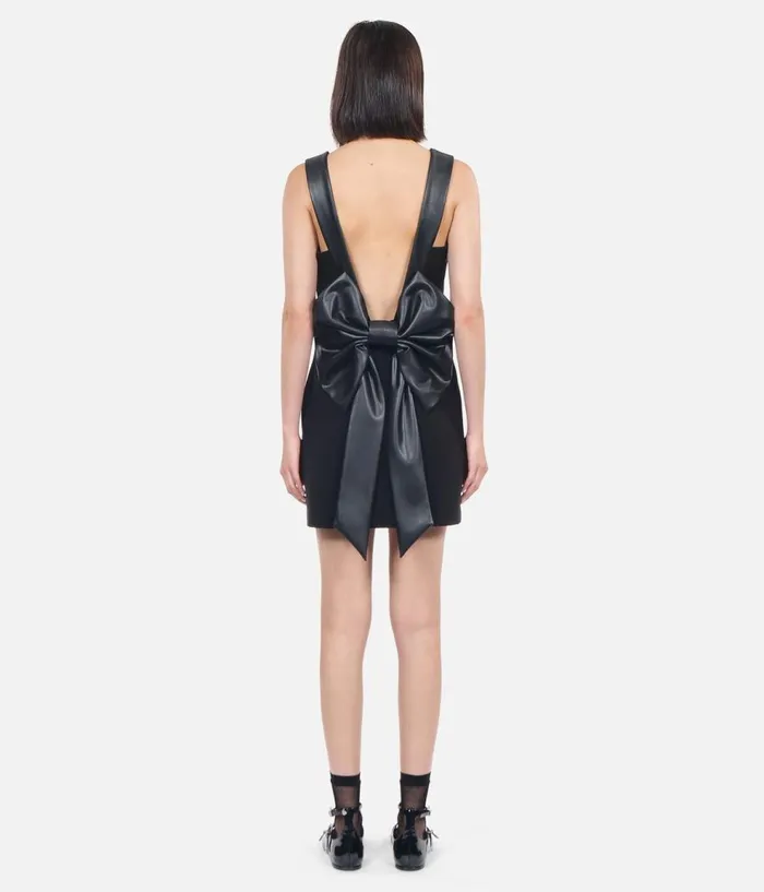 Women Dresses and Jumpsuits THE KOOPLES Short Black Dress With Bow Back Women Dresses and Jumpsuits THE KOOPLES Short Black Dress With Bow Back