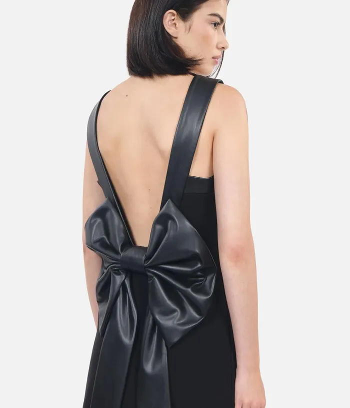 Women Dresses and Jumpsuits THE KOOPLES Short Black Dress With Bow Back Women Dresses and Jumpsuits THE KOOPLES Short Black Dress With Bow Back