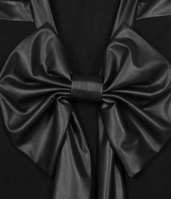 Women Dresses and Jumpsuits THE KOOPLES Short Black Dress With Bow Back Women Dresses and Jumpsuits THE KOOPLES Short Black Dress With Bow Back