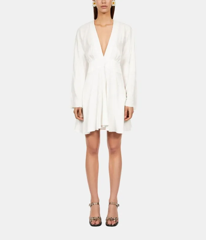 Women Dresses and Jumpsuits THE KOOPLES Short White Baroque Jacquard Dress Women Dresses and Jumpsuits THE KOOPLES Short White Baroque Jacquard Dress