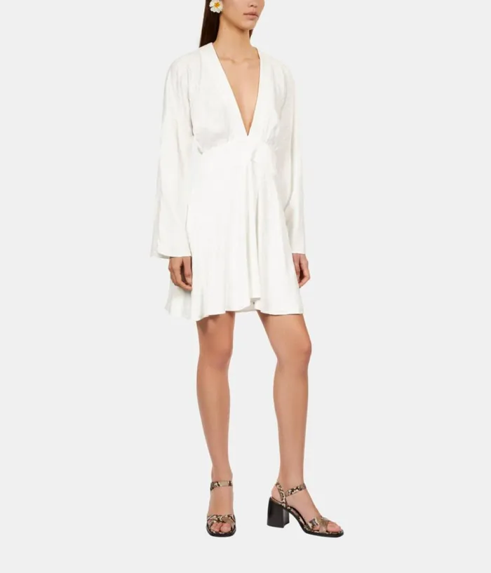 Women Dresses and Jumpsuits THE KOOPLES Short White Baroque Jacquard Dress Women Dresses and Jumpsuits THE KOOPLES Short White Baroque Jacquard Dress