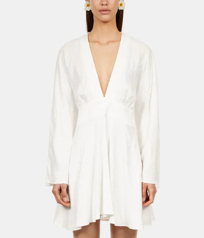 Women Dresses and Jumpsuits THE KOOPLES Short White Baroque Jacquard Dress Women Dresses and Jumpsuits THE KOOPLES Short White Baroque Jacquard Dress