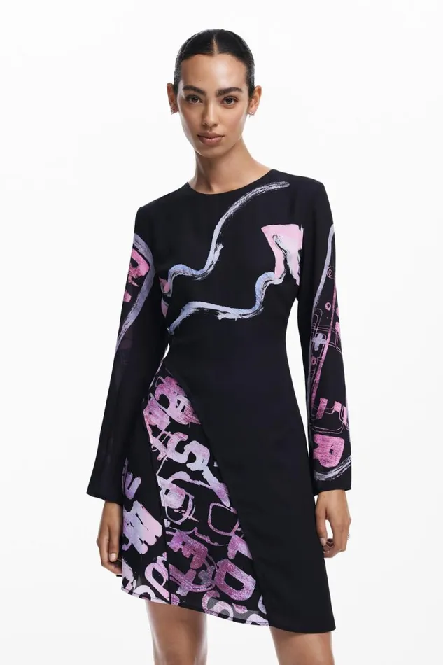 Women Dresses And Jumpsuits Desigual Asymmetric Short Dress With Letters