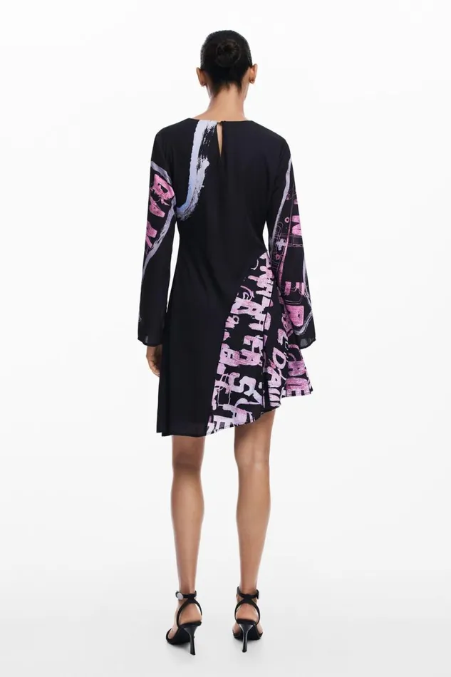 Women Dresses And Jumpsuits Desigual Asymmetric Short Dress With Letters