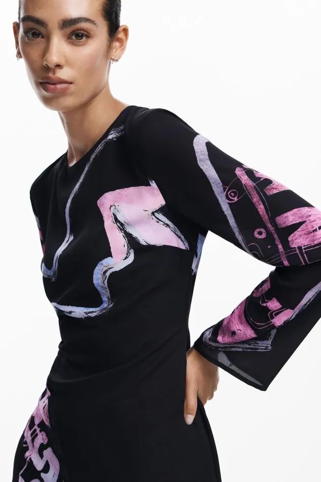 Women Dresses And Jumpsuits Desigual Asymmetric Short Dress With Letters
