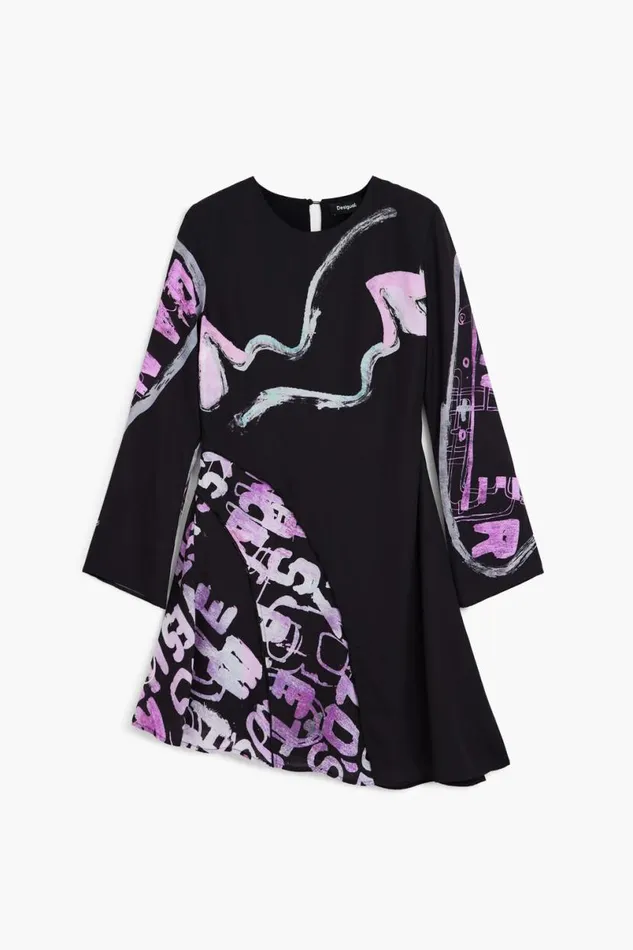 Women Dresses And Jumpsuits Desigual Asymmetric Short Dress With Letters