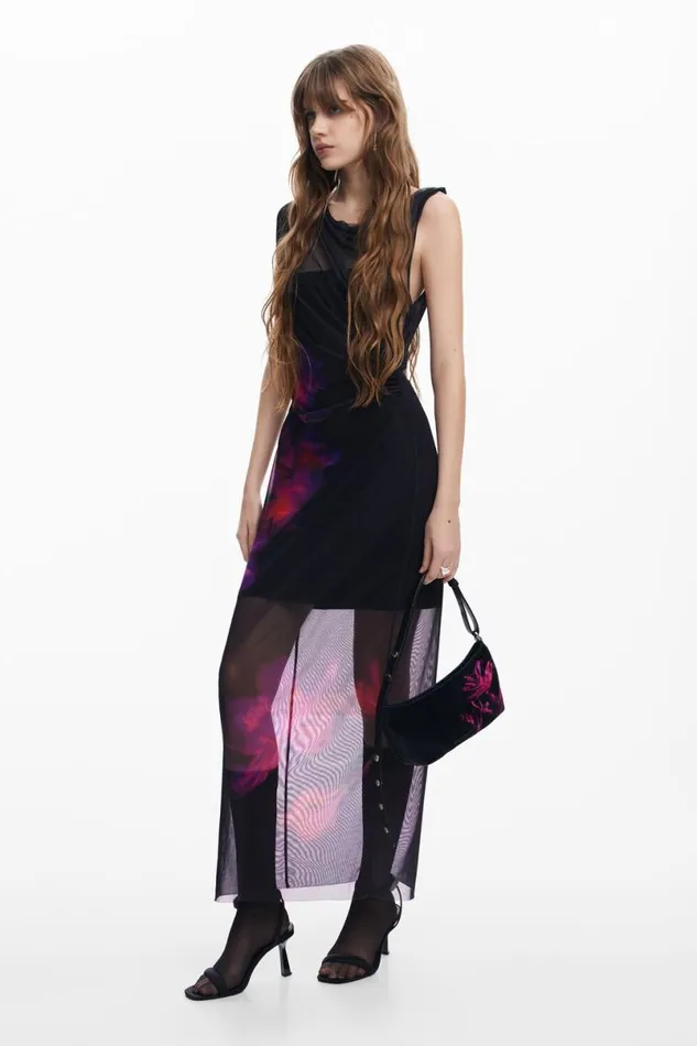 Women Dresses And Jumpsuits Desigual Floral Tulle Dress