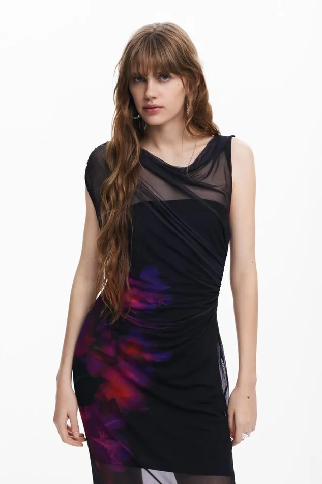 Women Dresses And Jumpsuits Desigual Floral Tulle Dress