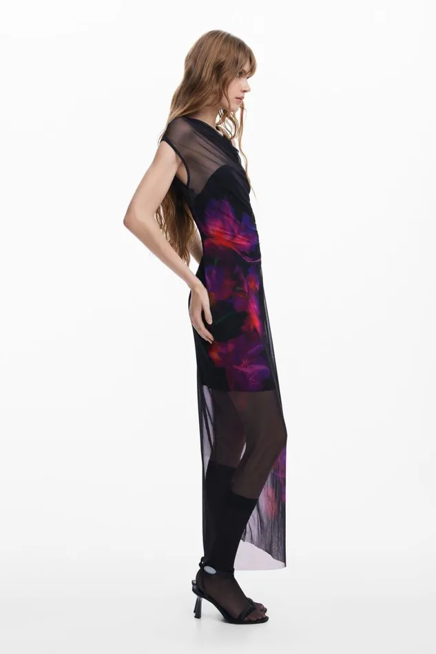 Women Dresses And Jumpsuits Desigual Floral Tulle Dress