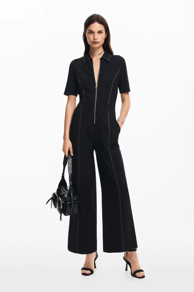 Women Dresses And Jumpsuits Desigual Long Jumpsuit With Topstitching