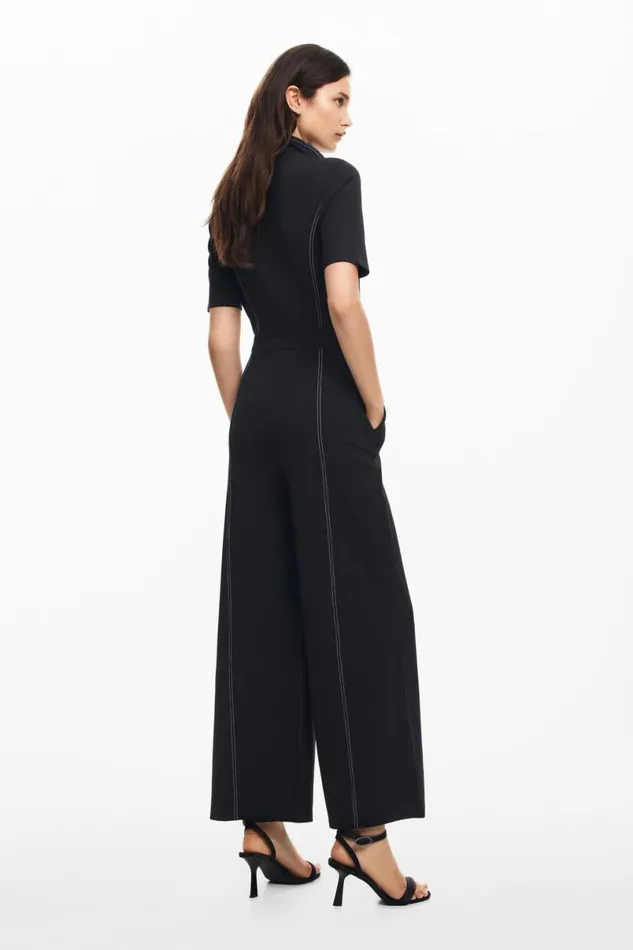 Women Dresses And Jumpsuits Desigual Long Jumpsuit With Topstitching