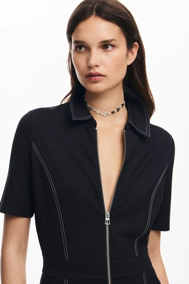 Women Dresses And Jumpsuits Desigual Long Jumpsuit With Topstitching