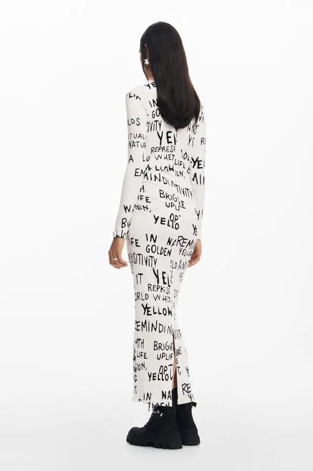 Women Dresses And Jumpsuits Desigual Midi Dress With Phrase