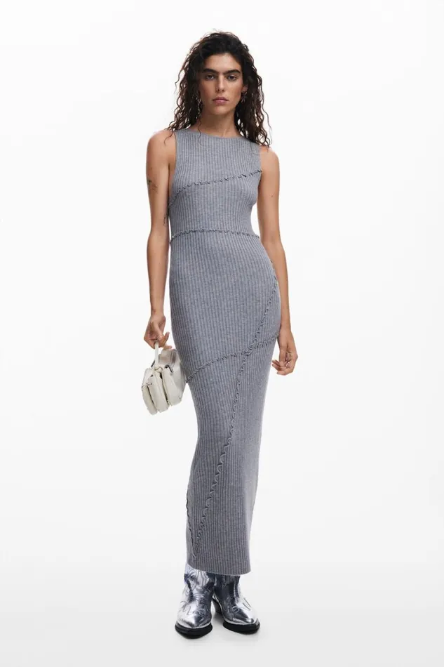 Women Dresses And Jumpsuits Desigual Ribbed Long Dress