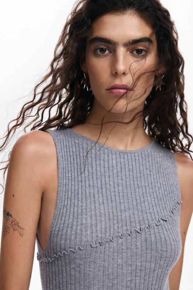 Women Dresses And Jumpsuits Desigual Ribbed Long Dress