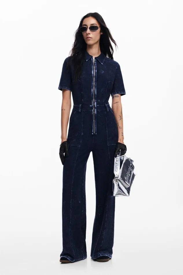 Women Dresses And Jumpsuits Desigual Washedeffect Denim Jumpsuit