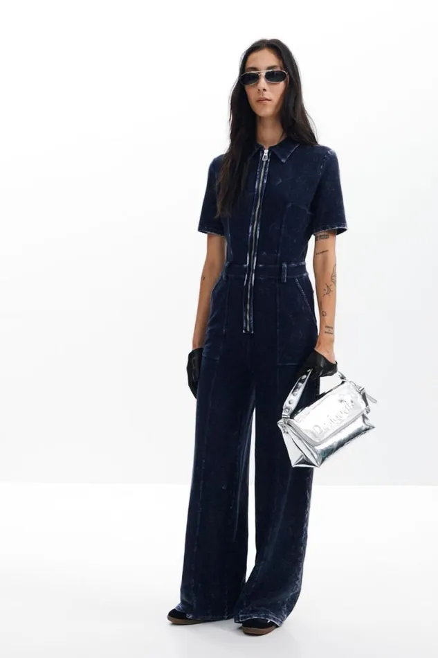 Women Dresses And Jumpsuits Desigual Washedeffect Denim Jumpsuit