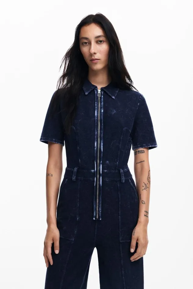 Women Dresses And Jumpsuits Desigual Washedeffect Denim Jumpsuit