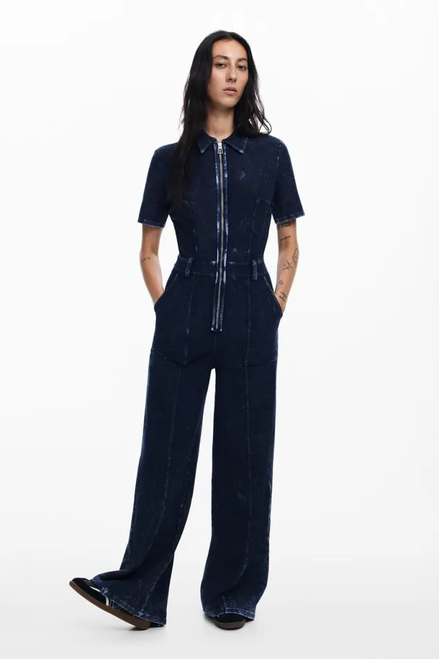 Women Dresses And Jumpsuits Desigual Washedeffect Denim Jumpsuit