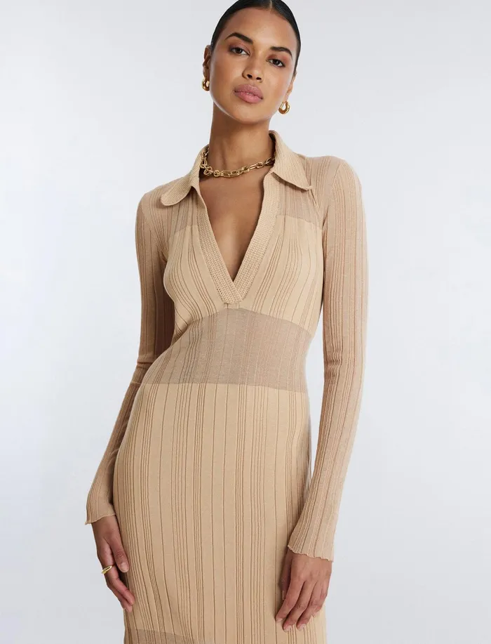 Women Dresses BCBG Honora Knit Dress Neutral